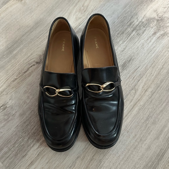 Frame Le Ayana Leather Loafers Black Size 42 - Picture 2 of 3